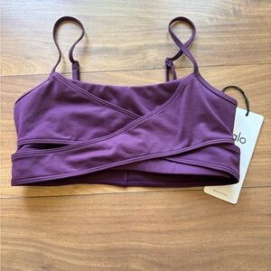ALO Yoga Plum Wrap Sports Bra NWT